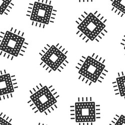 computer cpu icon in flat style circuit board vector image