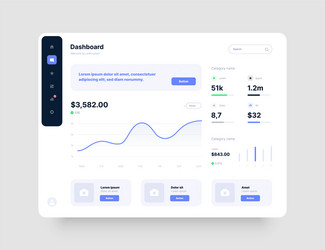 Dashboard UI Kit - Wireframes vector image