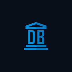 db initial logo monogram with simple courthouse vector image