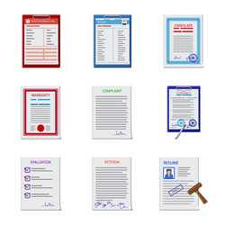 isolated object of form and document icon set vector image