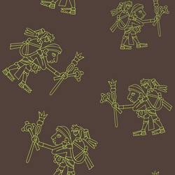 seamless pattern with symbols from aztec codices vector image