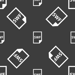 swf file icon sign seamless pattern on a gray vector image