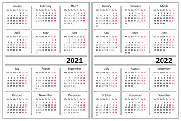 Calendar 2020 2021 Royalty Free Vector Image - VectorStock