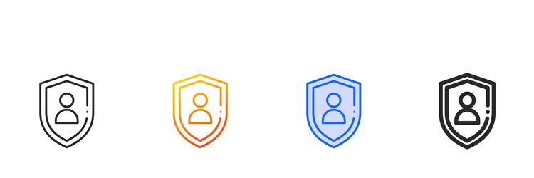 personal security iconthin linear gradient blue vector image