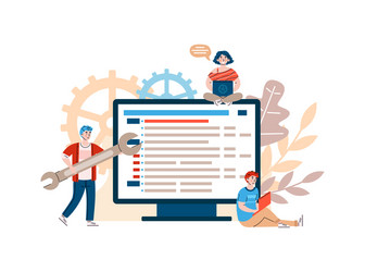 process development or code testing software vector image