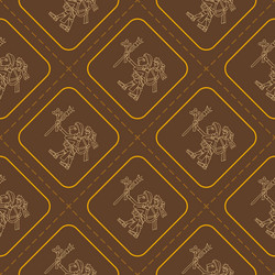 seamless pattern with symbols from aztec codices vector image