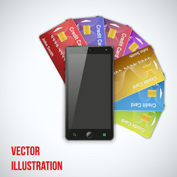 Credit card and cell phone vector