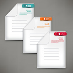 empty paper sheet with colorful numbered bookmarks vector image