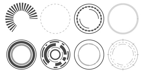 round progress circle indicator in futuristic ui vector image