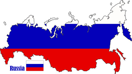 Russia map and flag vector