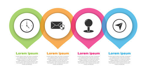 set fast time delivery envelope with shield push vector image