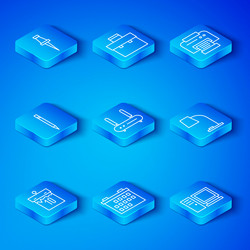 set line calendar router and wi-fi signal table vector image