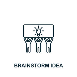 brainstorm idea icon line simple web development vector image