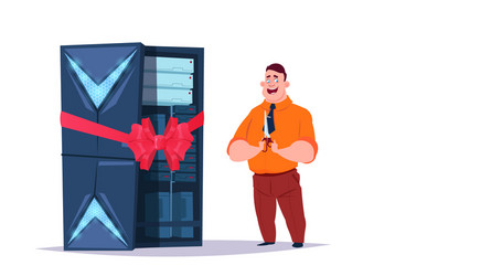 data storage open center with hosting servers vector image