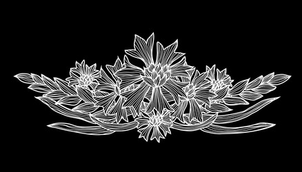 Hand drawn floral decoration vector