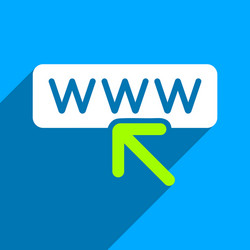 select website flat square icon with long shadow vector image