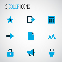 user icons colored set with calculator exit vector