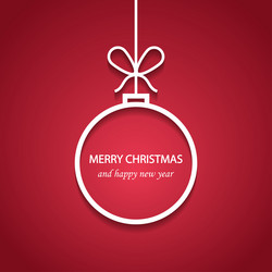 Christmas tree decoration on red background merry vector