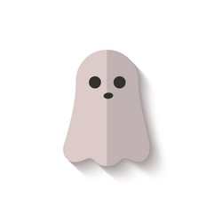 Cute halloween ghost icon isolated on white vector