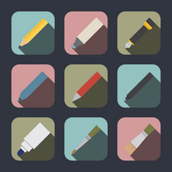 drawing and writing tool icon vector