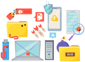 hacker internet computer security technology flat vector image
