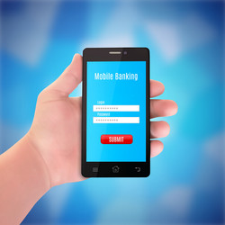 man hand with smartphone vector image