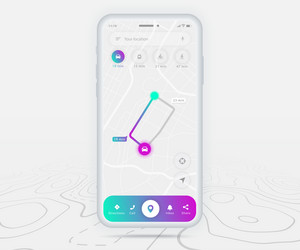 map gps navigation ux ui concept smartphone vector