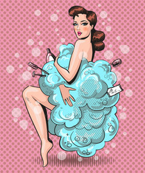 Pop art of pretty woman vector