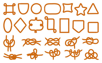 rope frames set string borders different shapes vector image