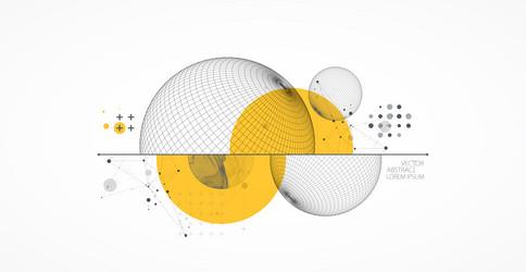 sphere theme with connected lines in technology vector image