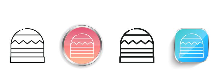 beanie icon thin linear regular and button style vector image