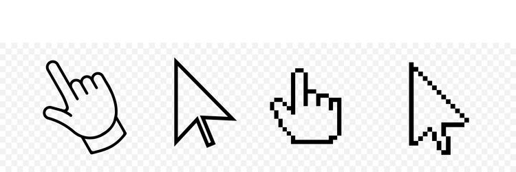 click cursor icon computer mouse pointer arrow vector image
