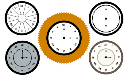 clock timer design element collection vector image
