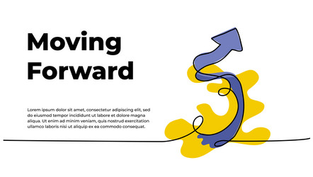 continuous line design of arrows single vector image