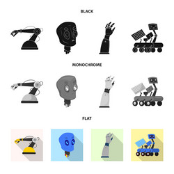 design of robot and factory icon vector image