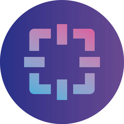 isolated circuit square gradient style icon vector image