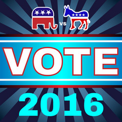 Usa election 2016 elephant versus donkey banner vector