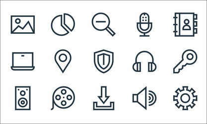 web essentials line icons linear set quality vector image