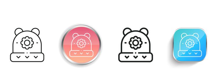 beanie icon thin linear regular and button style vector image