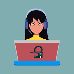computer hacker with laptop icon vector image