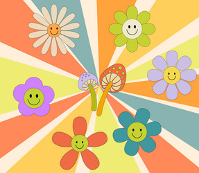 Hippie Groovy Flower Background Graphic by Lazy Sun · Creative Fabrica