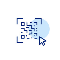 qr code scan and mouse click interactive vector image