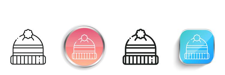 beanie icon thin linear regular and button style vector image