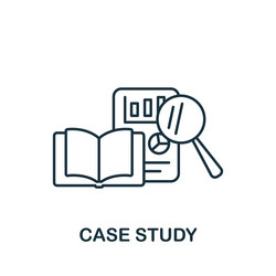case study icon line simple web development vector image