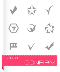 Confirm icons set vector