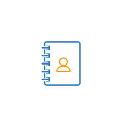 Contacts book line flat icon isolated vector