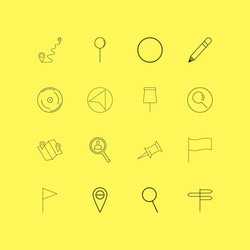 map and navigation linear icon set simple outline vector image