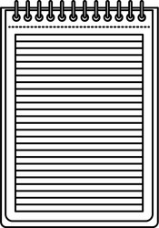 Notebook with horizontal lines and metal spiral vector