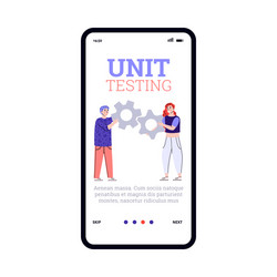 onboarding page for unit testing programing vector image