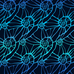 seamless pattern with stylized abstract seashells vector image